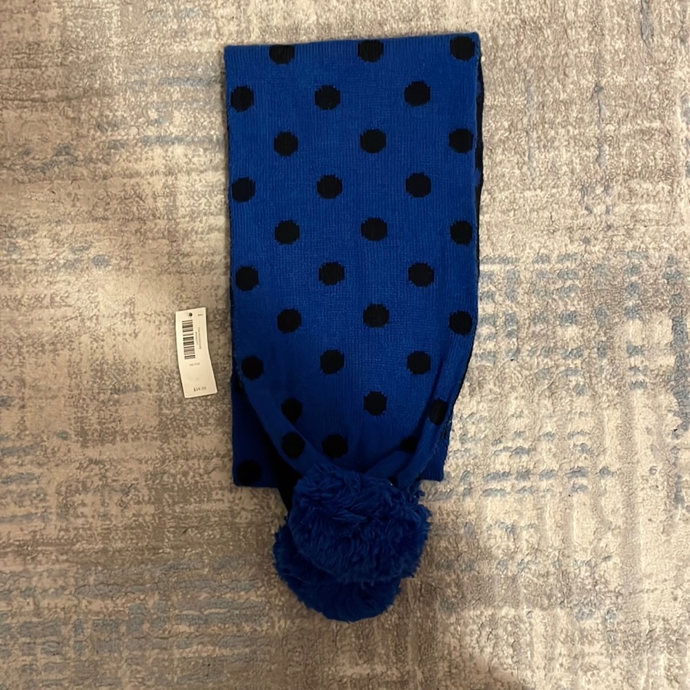 Royal Blue/Navy Blue Polka Dot Scarf